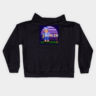 Mailman Pixel Cube Delivery Kids Hoodie